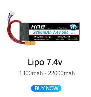 2PCS HRB 2S 3S 4S 5S 6S Lipo Battery, Joocibut Lipo 7.Av 1300mah 22000ma