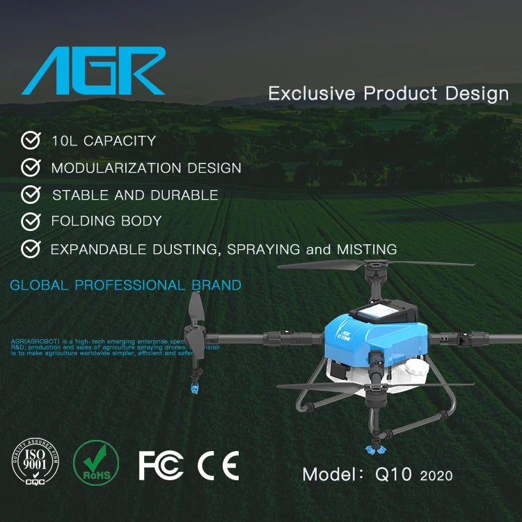 AGR Q10 10L Agriculture Drone, AGR Exclusive Product Design 10L CAPACITY MODULARIZATION DESIGN STABLE AND