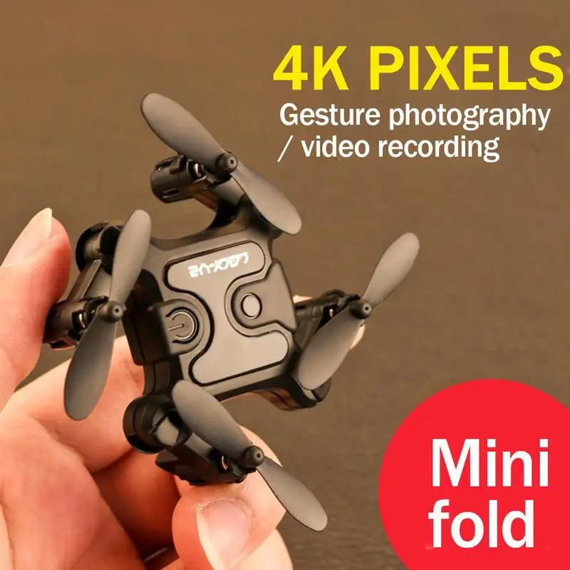 Mini Drone, 4k pixels gesture photography video recording mini fold ear