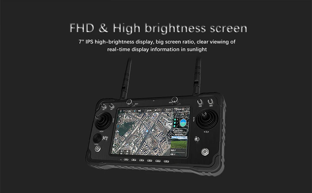 FHD & High brightness screen 7" IPS high-brightness display, big