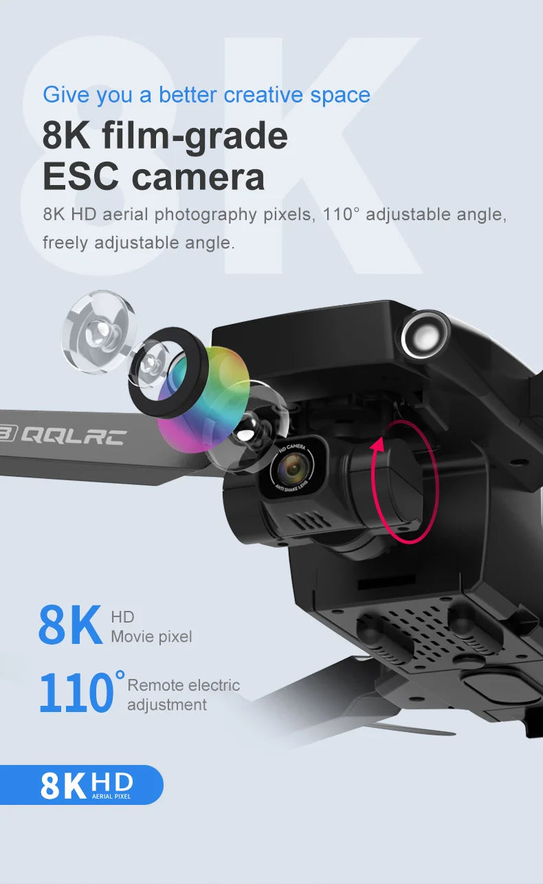 U8 Drone, 8K film-grade ESC camera gives you a better creative space . 8K