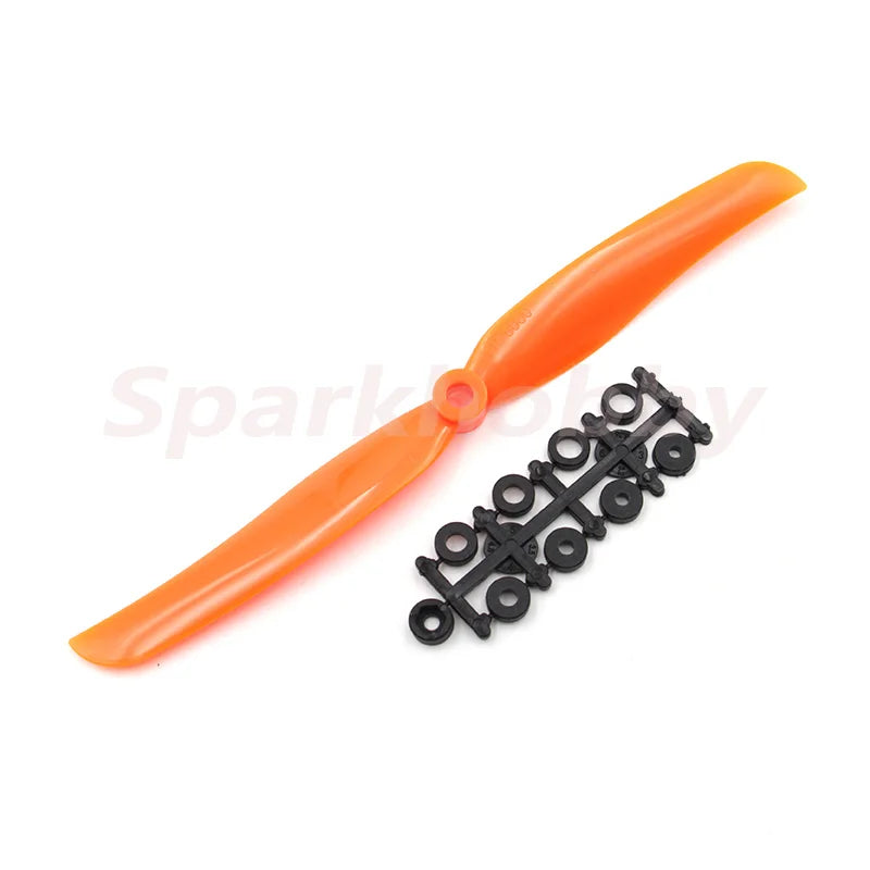 each prop comes with an adapter, which includes the following diameter washers: 6mm hole