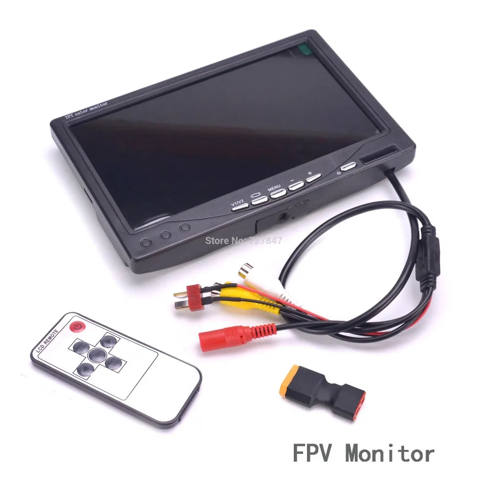 7 inch FPV Monitor Screen, Specifications: 7" widescreen Brightness: 500 CD/M2; LCD Type