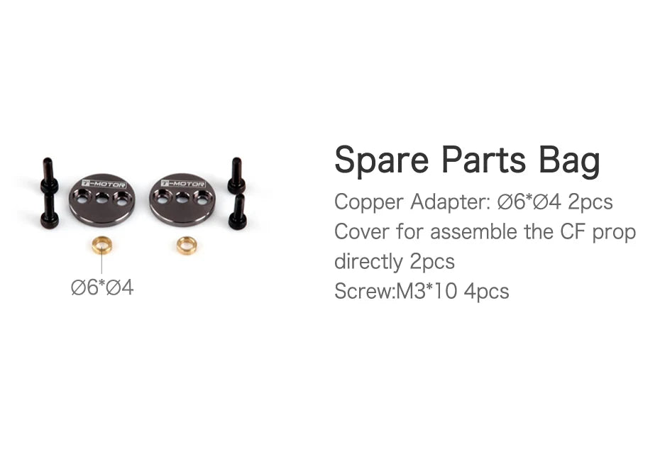 T-Motor P18 inch CF Prop, Spare Parts Bag M-otor dMoTOE Copper Adapt