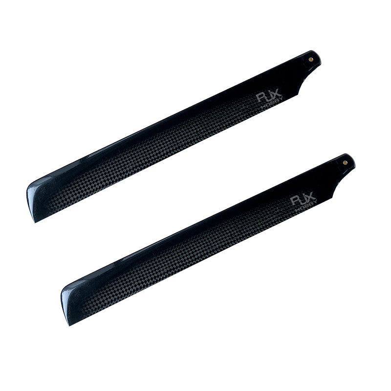 RJXHOBBY 290mm 3K Carbon Fiber Main Blades, Pair of RJXHOBBY 290mm 3K carbon fiber helicopter main rotor blades with black weave finish