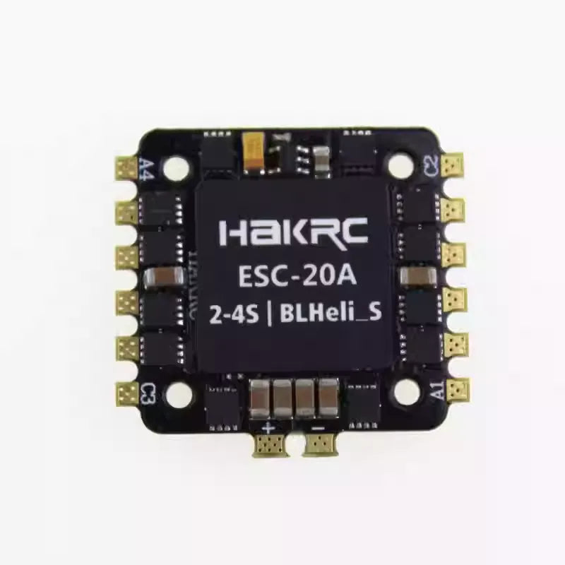 HAKRC 20A 4-in-1 Mini ESC – BLHeli_S, 2–4S LiPo, 20A Continuous, 25A Burst, 27x31mm, DShot Ready