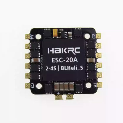HAKRC 20A 4-in-1 Mini ESC – BLHeli_S, 2–4S LiPo, 20A Continuous, 25A Burst, 27x31mm, DShot Ready