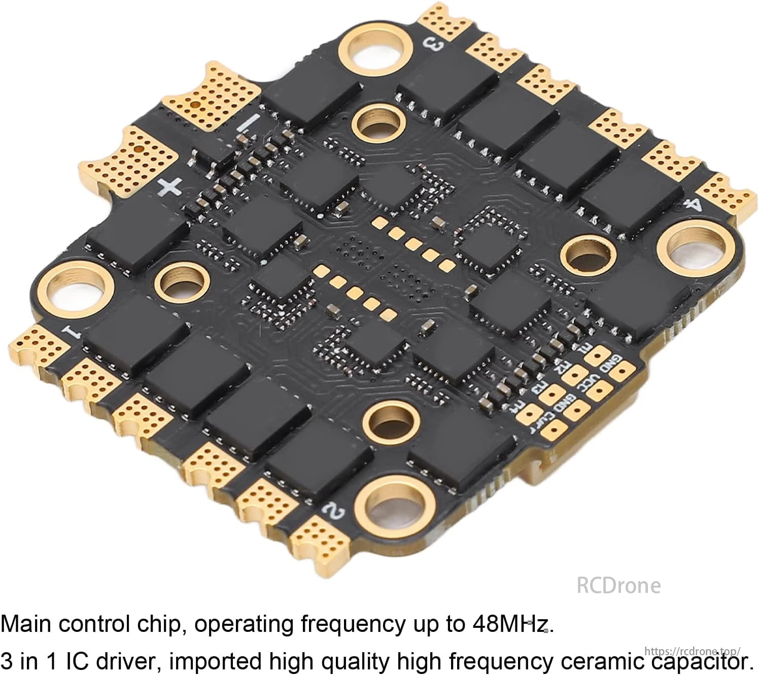 HAKRC BLHeliSuite 45A 2-6S 4-in-1 ESC, BLHeliSuite 45A 2-6S 4-in-1 ESC features 48MHz chip and ceramic capacitors for superior performance.