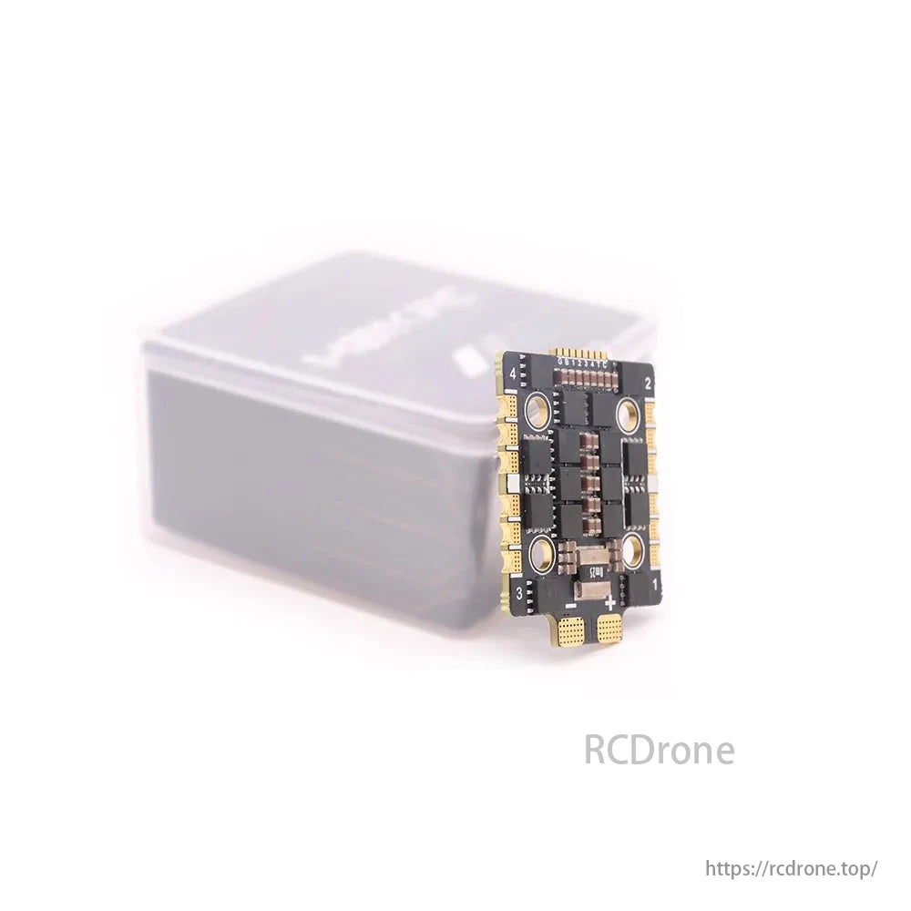 HAKRC BLHeli_32 3220 65A 4-in-1 ESC for 2S-8S FPV drones, compact size.