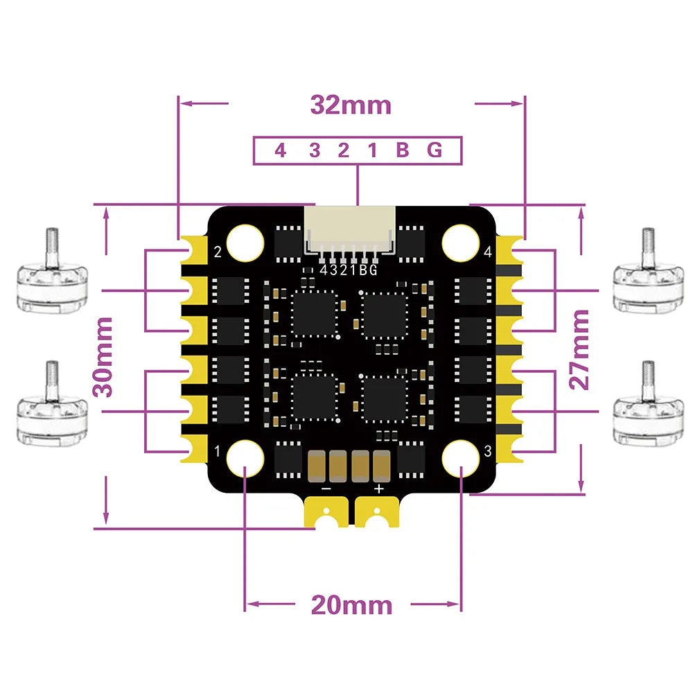 HAKRC BLS 15A 4-in-1 ESC For FPV Drone – 2–4S LiPo, 20x20mm, DShot600, BLHeli_S Firmware
