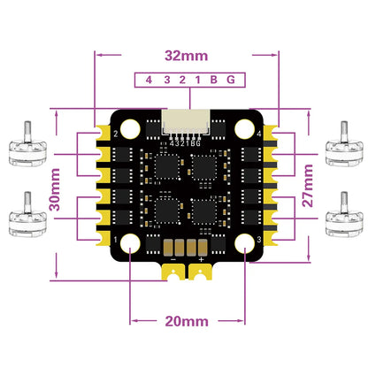 HAKRC BLS 15A 4-in-1 ESC For FPV Drone – 2–4S LiPo, 20x20mm, DShot600, BLHeli_S Firmware