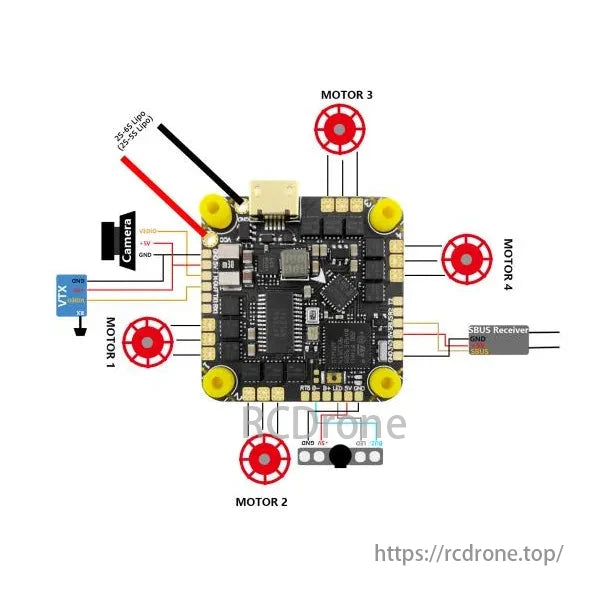 HAKRC F411 AIO Flight Controller – 20A (2–5S) / 35A (2–6S), STM32F411, 25.5mm Mount, BLHeli_S ESC