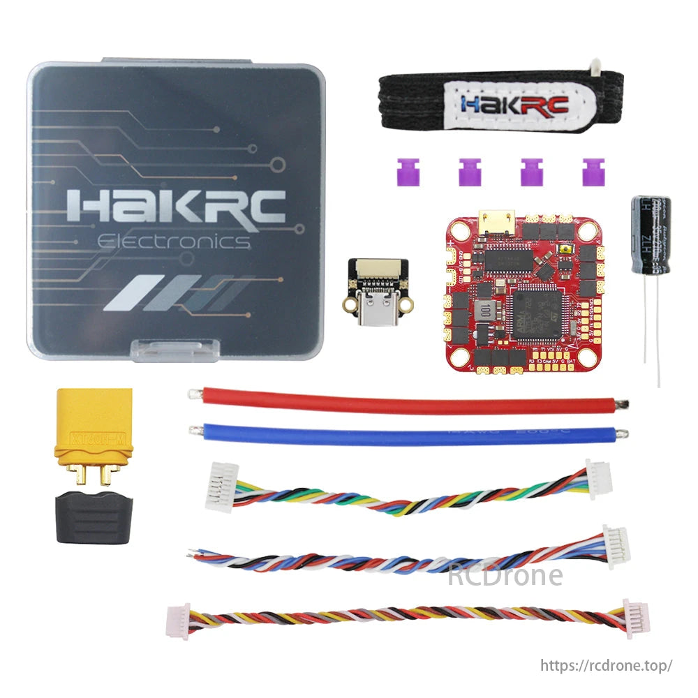 HAKRC F7226 40A AIO Flight Controller, Advanced hardware build features an 8-layer PCB with Japanese capacitors and high-current MOSFETs.