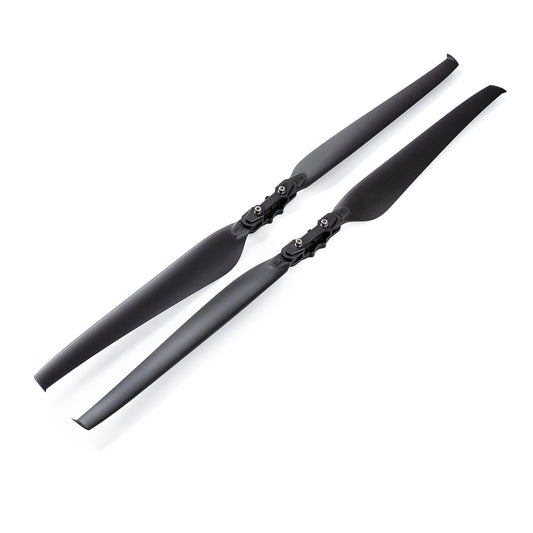MAD TIPUP 30x11in Drone Folding Propeller, Pair of black MAD TIPUP 30x11in folding drone propeller blades with folding hubs
