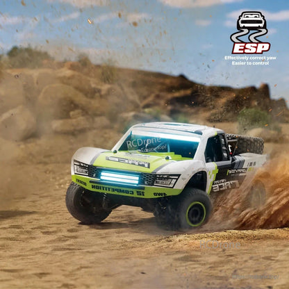 HB RC Car, ESP improves yaw control; 4WD, brushless motor, 2.4G RTR, 45KM/H, IPX4, LED lights, and oil-filled shocks ensure durable, high-performance operation.