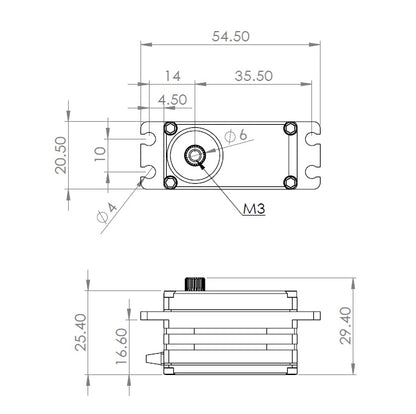 MKS HBL550L 8.4V Brushless Digital Servo Motor Metal Alloy Gear Short Version