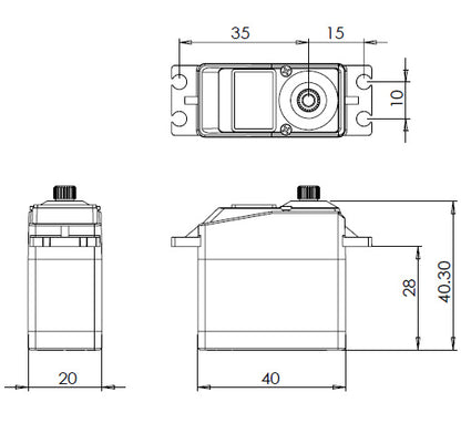 MKS HBL669 Tail Rotor Servo Motor for RC Helicopters, 6.0-8.4V, 0.03s, 5.7 kg-cm, 760us/560Hz