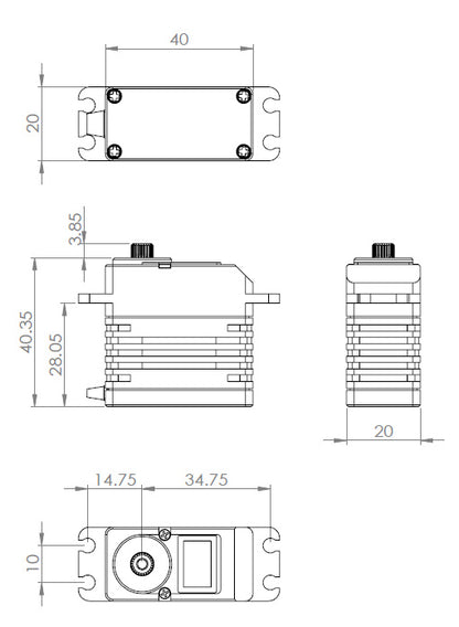 MKS HBL990 Tail Rotor Servo for RC Helicopter - Servo Motor, 6.0-8.4V, 760us/560Hz, Brushless