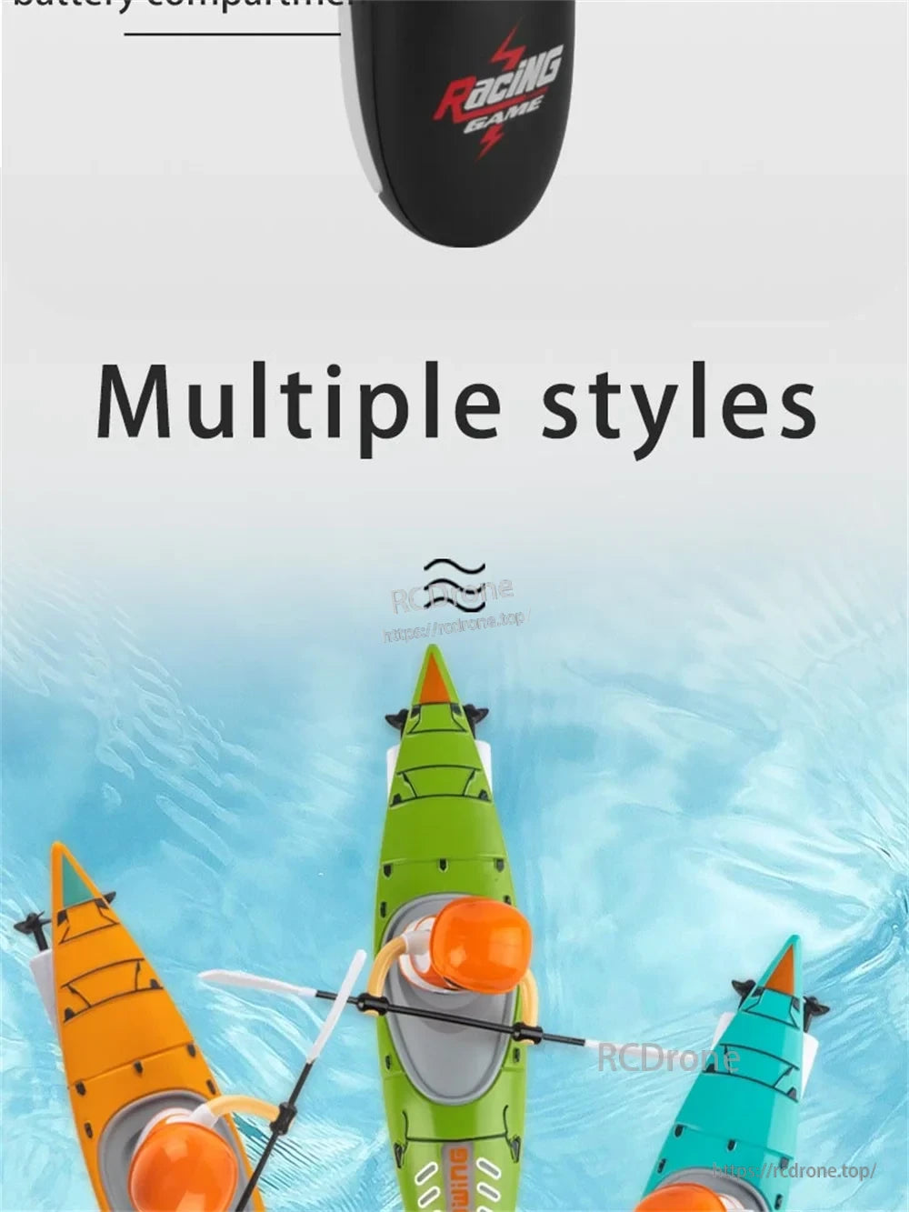 HC-810 RC Boat RTR, 2.4G 4CH, 15km/h, Brushed Motor, LED Lights, 360-degree Driving, Dual-Mode Paddle/Propulsion, Waterproof, 30m Range