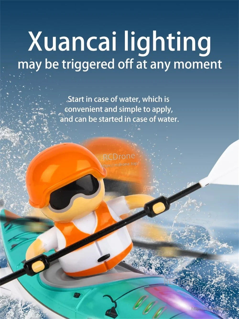 HC-810 RC Boat, Xuancai lighting activates instantly in water, convenient and simple to use.