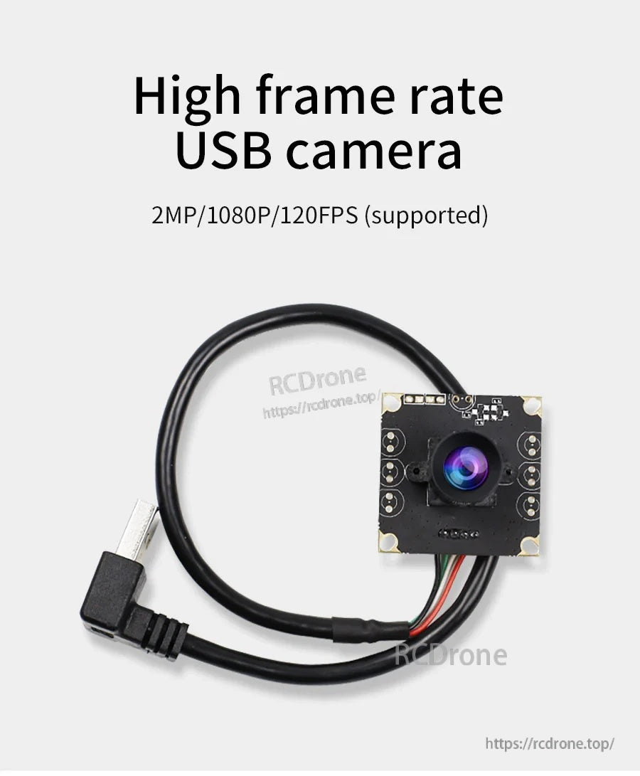 Yahboom 2MP 1080P USB drive-free camera module with USB cable, high frame rate up to 120FPS supported