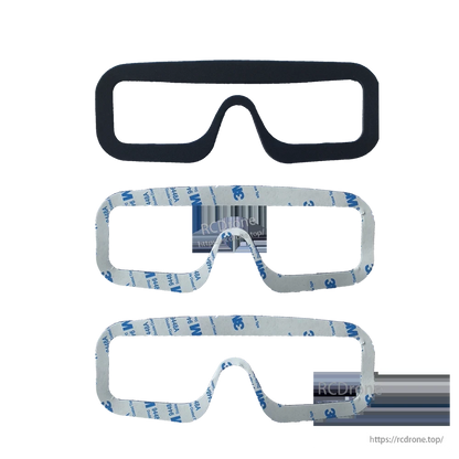 Adhesive-backed foam face gasket replacement pad for FPV goggles, peel-and-stick backing