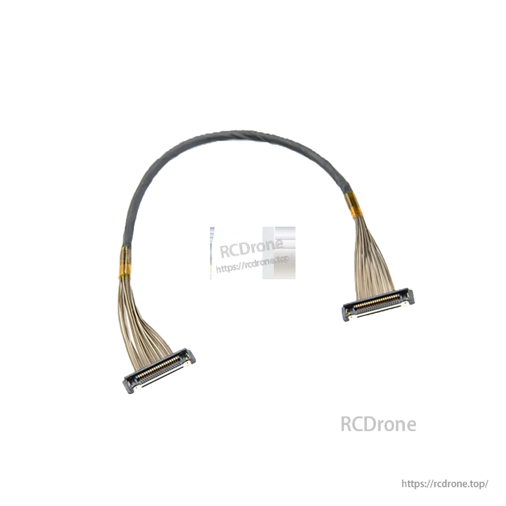 Curved ribbon cable showing both small multi-pin connectors, alternate view with RCDrone watermark