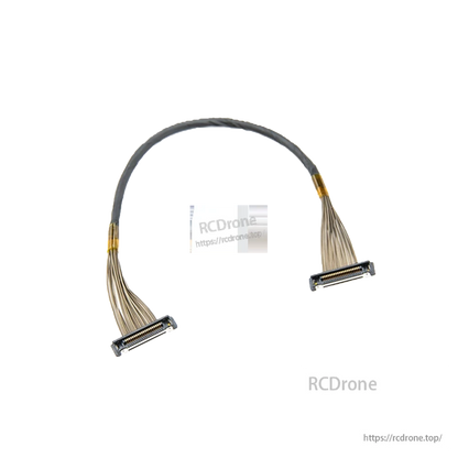 Curved ribbon cable showing both small multi-pin connectors, alternate view with RCDrone watermark