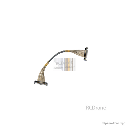 Close view of the MIPI ribbon cable showing both connector ends and flexible cable bundle