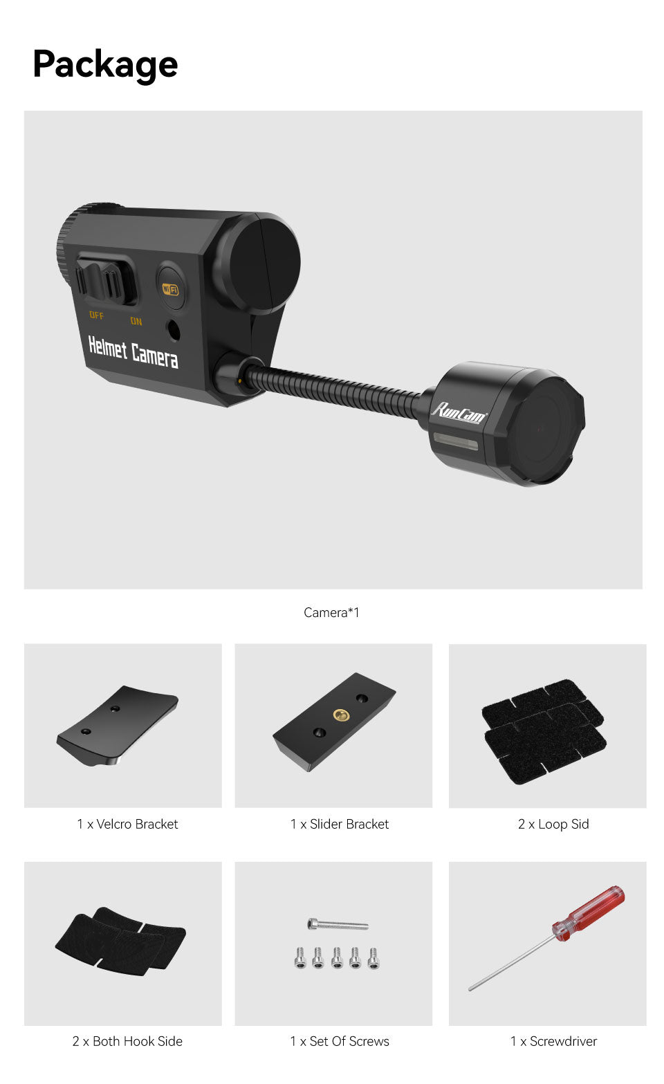 Helmetcam RunCam Helmet Camera Image Sensor 1/2.9” Sensor Video Resolution 1920*10