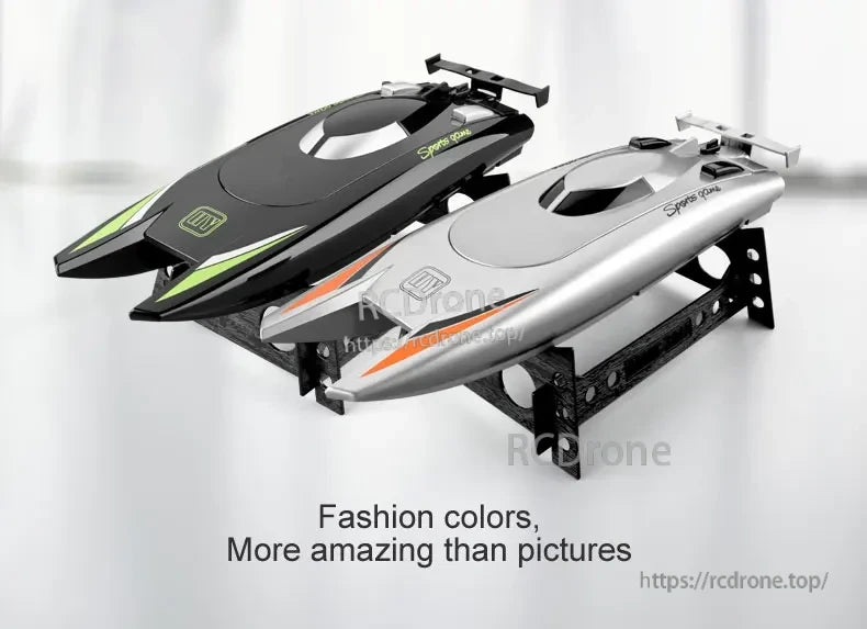 HGCYRC 805 RC Boat with 30km/h top speed, 25min battery life, and USB smart charging.