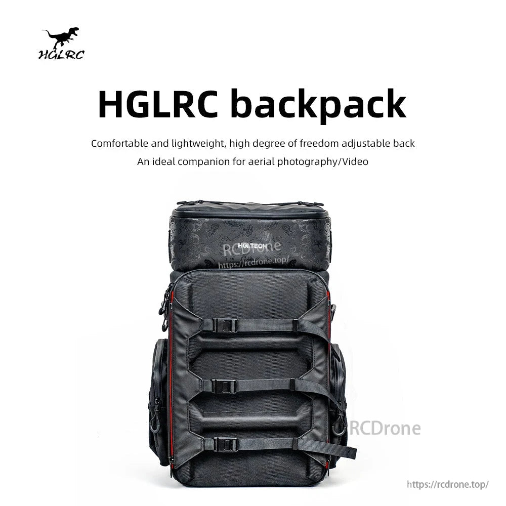 HGLRC B1 Backpack Set drone backpack/camera bag front view with HGLRC backpack headline graphic