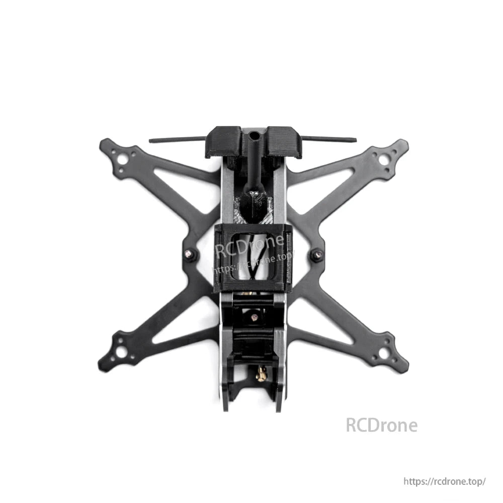 Top-down view of 2-inch FPV frame layout with X-style arms and center stack space