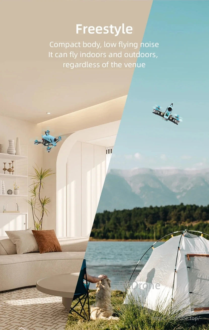 HGLRC Drashark V2 1.6-Inch 1S Toothpick FPV, Compact drone with low noise, perfect for indoor and outdoor use.