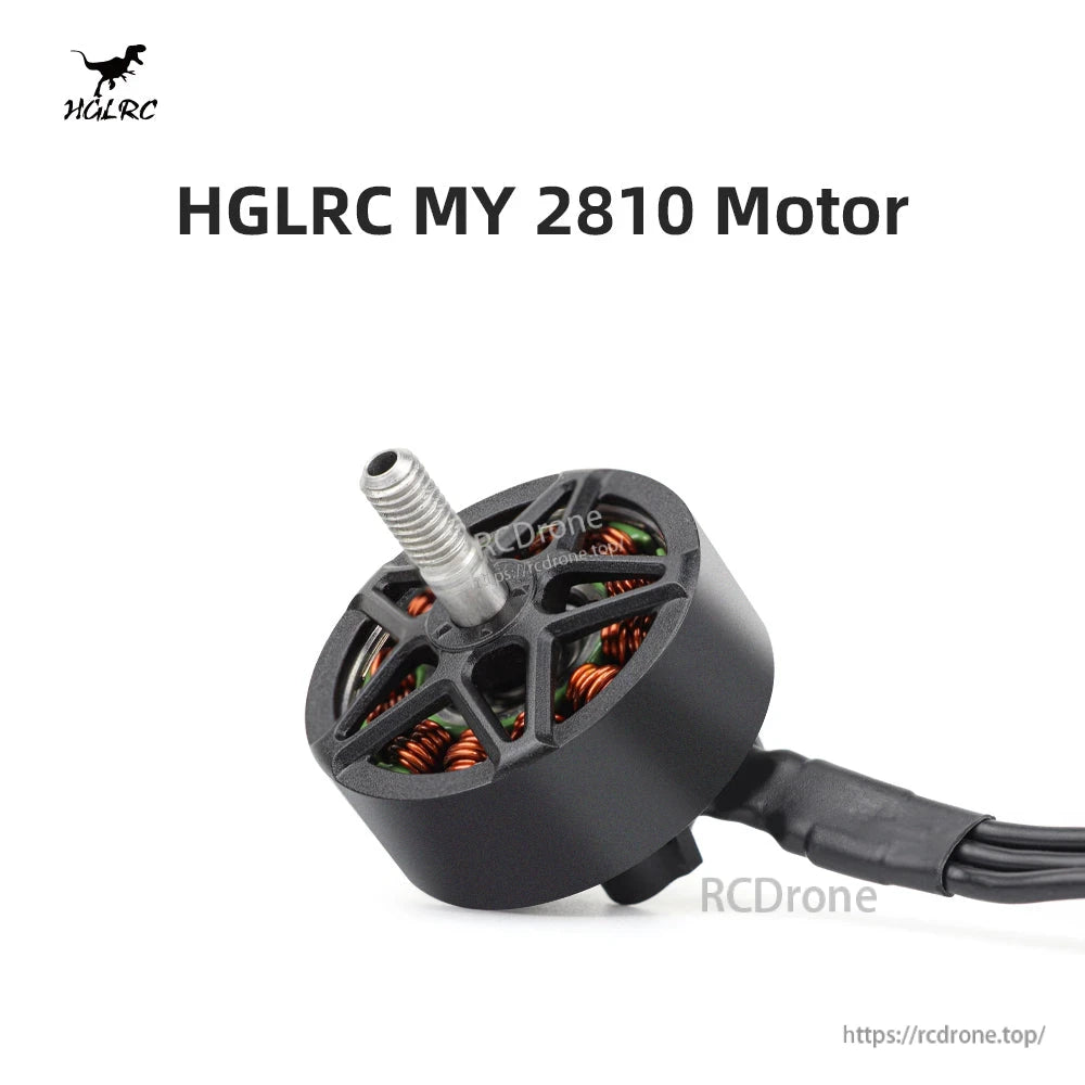 HGLRC MY 2810 Motor product graphic showing motor at angle with wiring