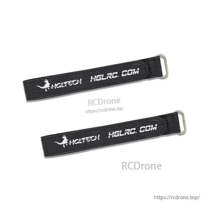 Close-up of black HGLRC straps showing stitched webbing and metal buckle ends