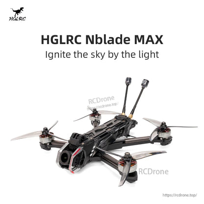 HGLRC Nblade MAX promotional graphic with product photo and headline text