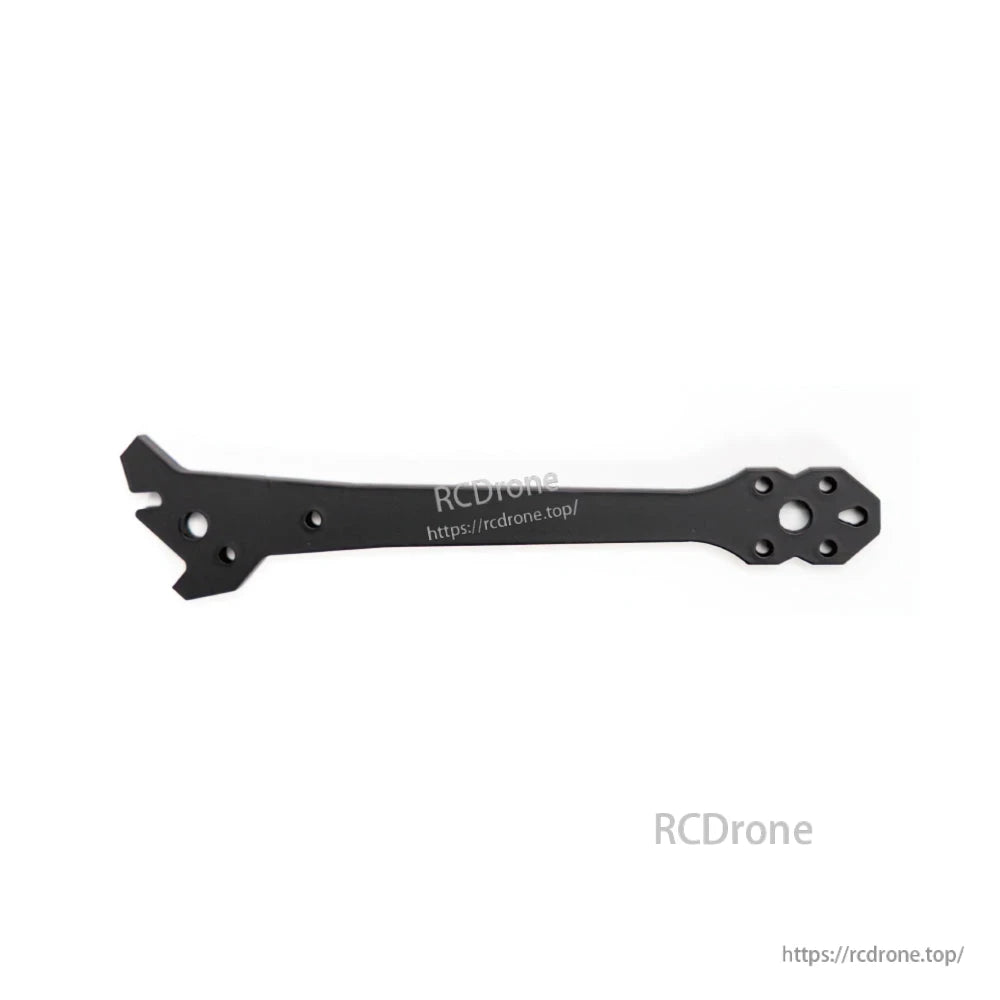 Carbon fiber front arm plate with motor mounting hole pattern at the end