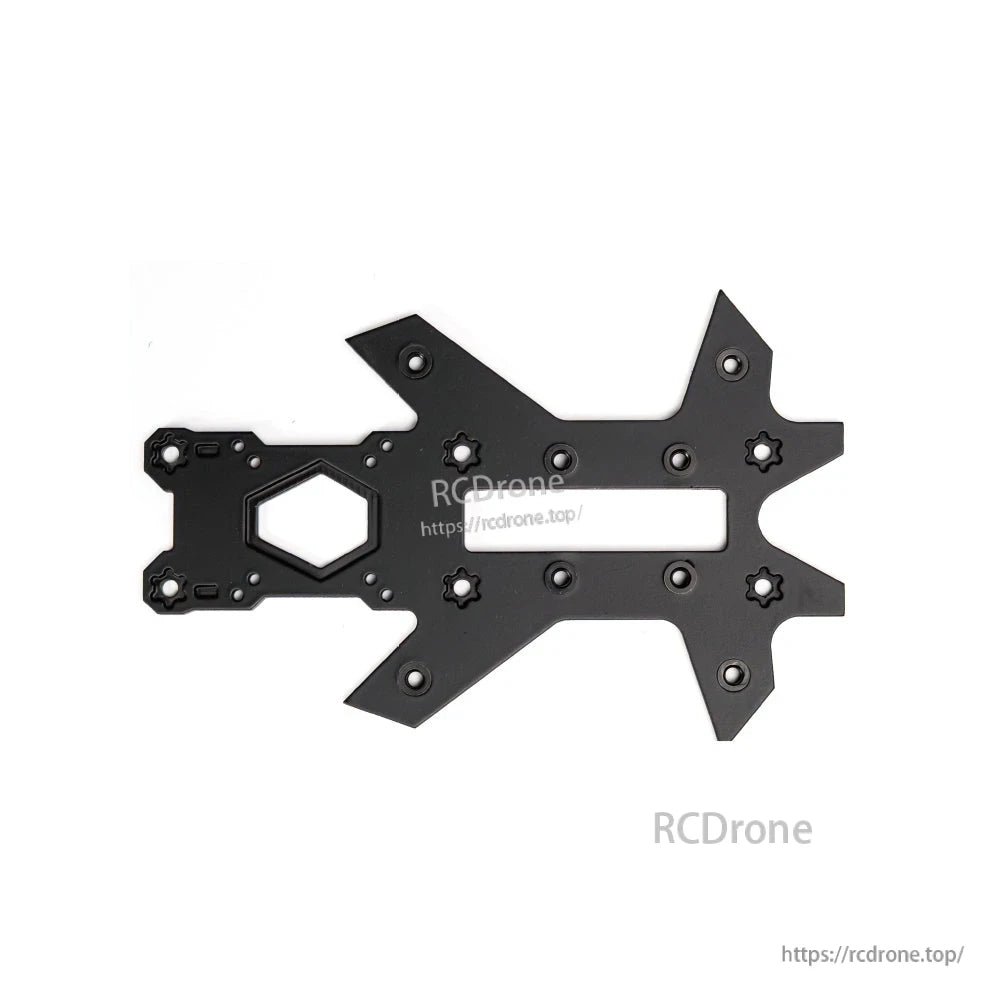 Carbon fiber bottom plate for FPV frame with multiple mounting holes and cutouts