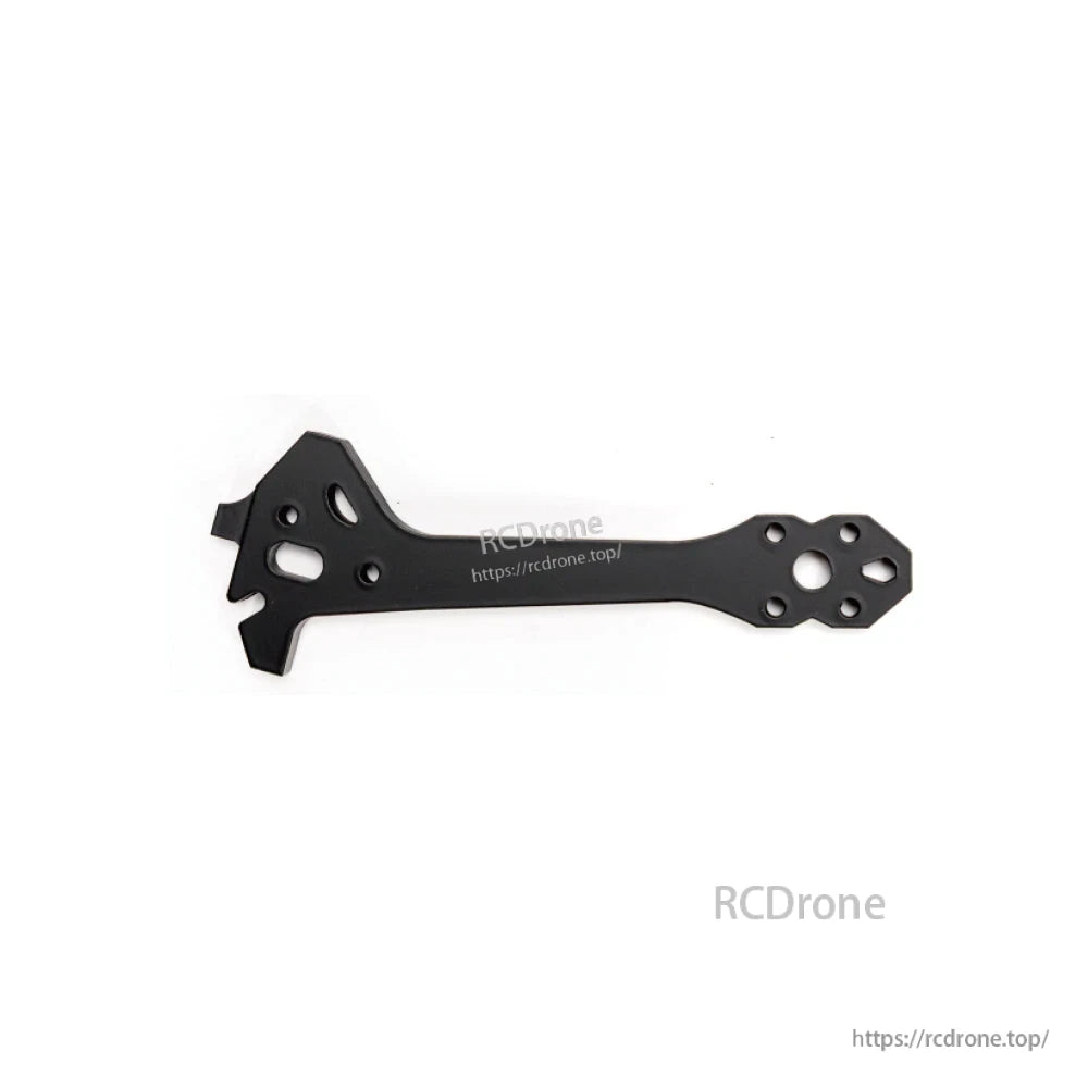 Carbon fiber rear arm plate with motor mounting holes and inner cutouts