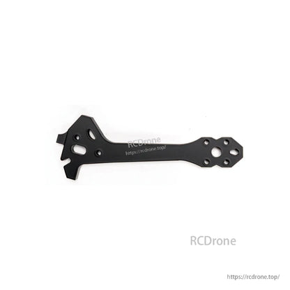 Carbon fiber rear arm plate with motor mounting holes and inner cutouts