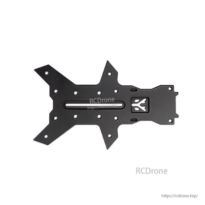Carbon fiber middle plate for FPV frame with slot cutout and multiple standoff mounting holes