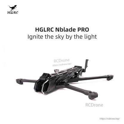 HGLRC Nblade PRO product graphic with frame shown on white background and slogan text