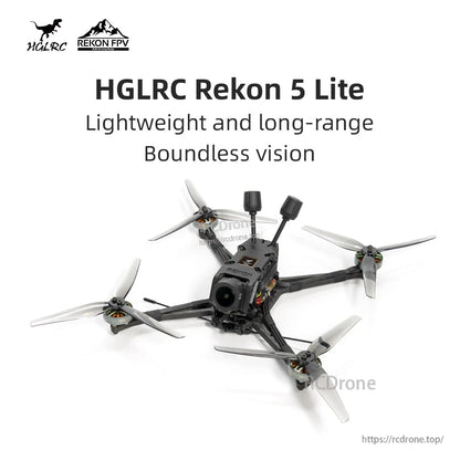 HGLRC Rekon5 Lite 5-Inch Long-Range FPV Drone, SPECTER F722 40A 4-6S AIO, 1804 3500KV