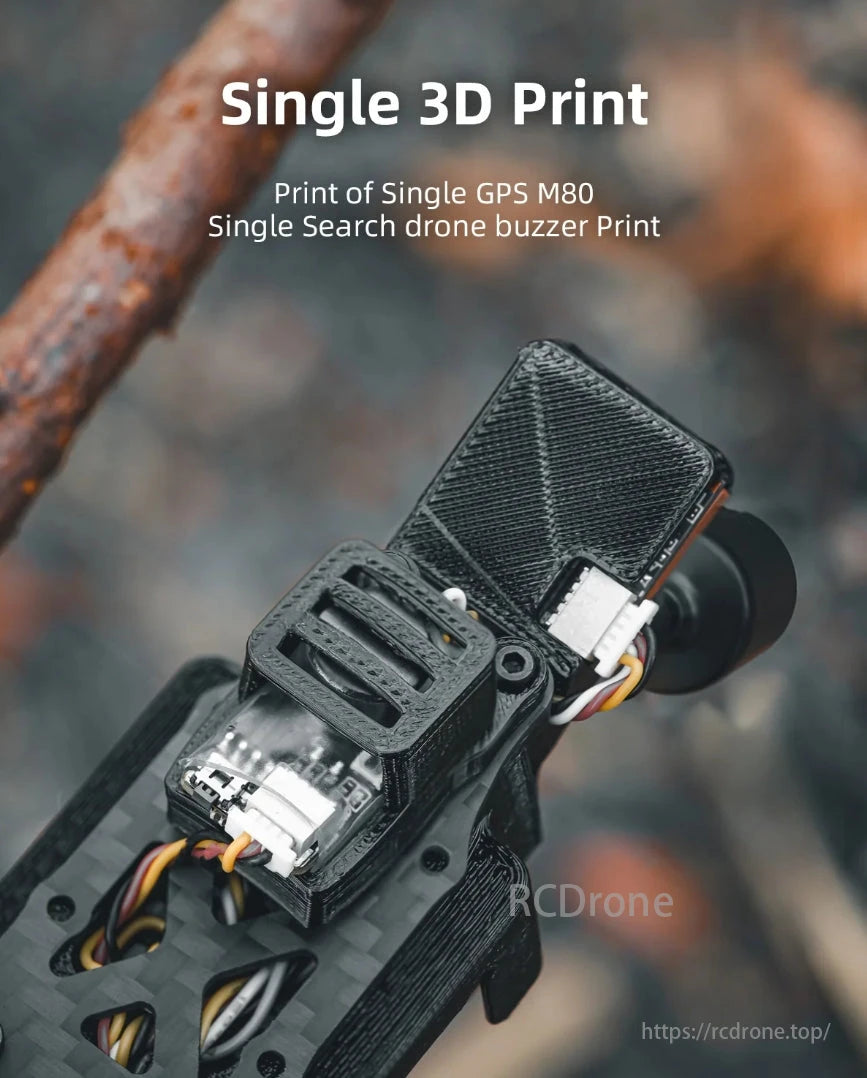 HGLRC Rekon5 Mini Long Range 5-Inch FPV, 3D-printed GPS M80 buzzer for HGLRC Rekon5 Mini Long Range FPV drone.