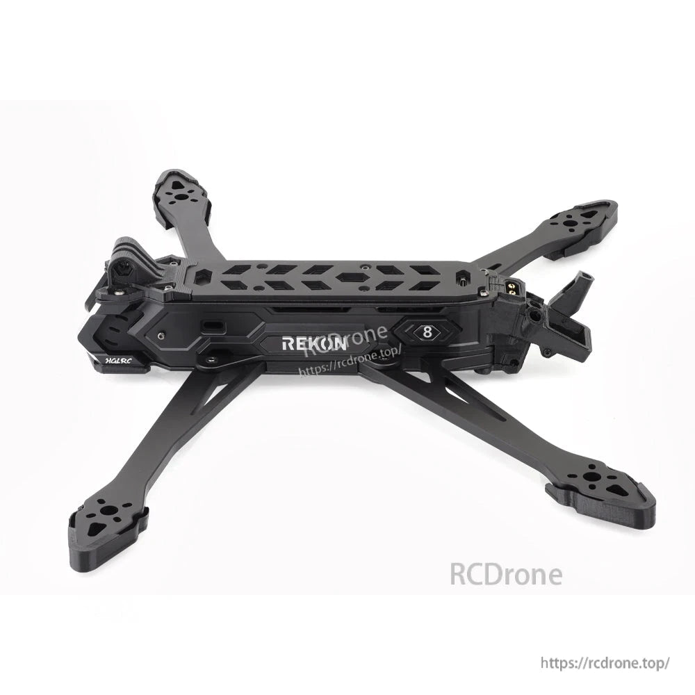 HGLRC Rekon8 PRO 8-Inch Long-Range FPV Frame side profile with Rekon8 logo plates