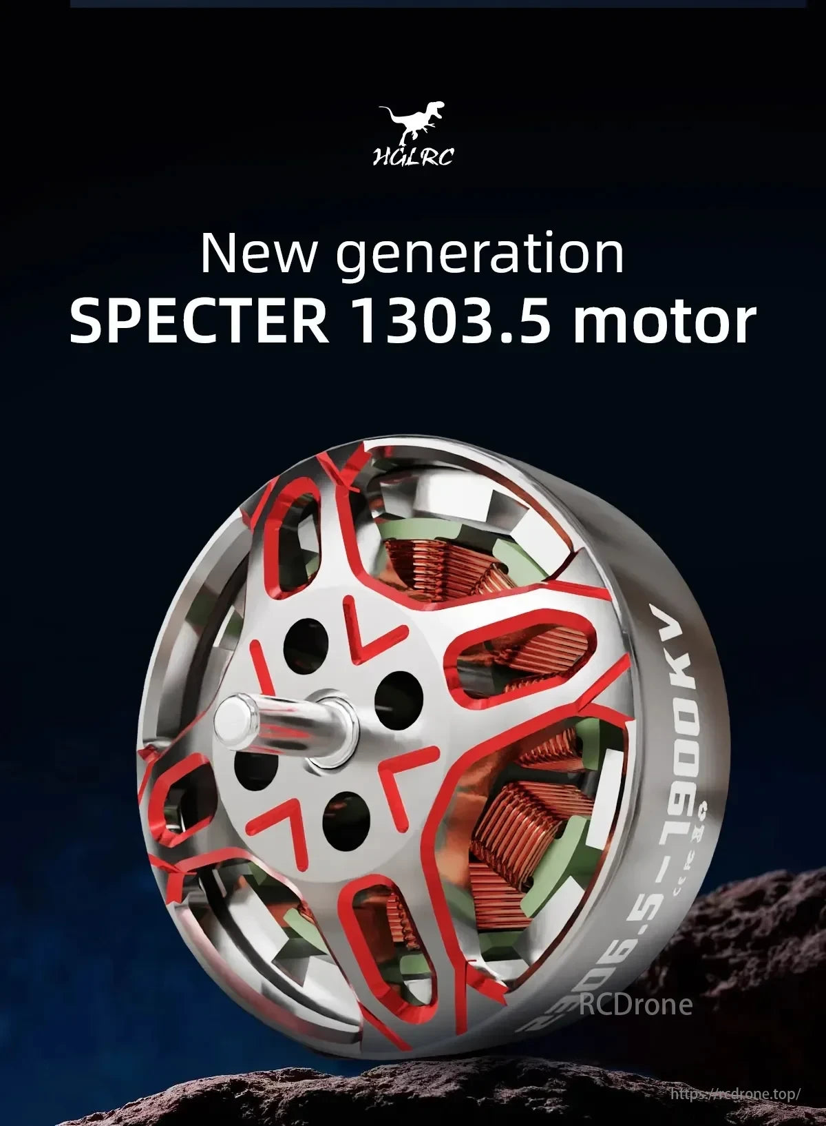 HGLRC SPECTER 1303.5 Brushless Motor, HGLRC SPECTER 1303.5 motor: new generation design with advanced technology for robust performance and efficiency.