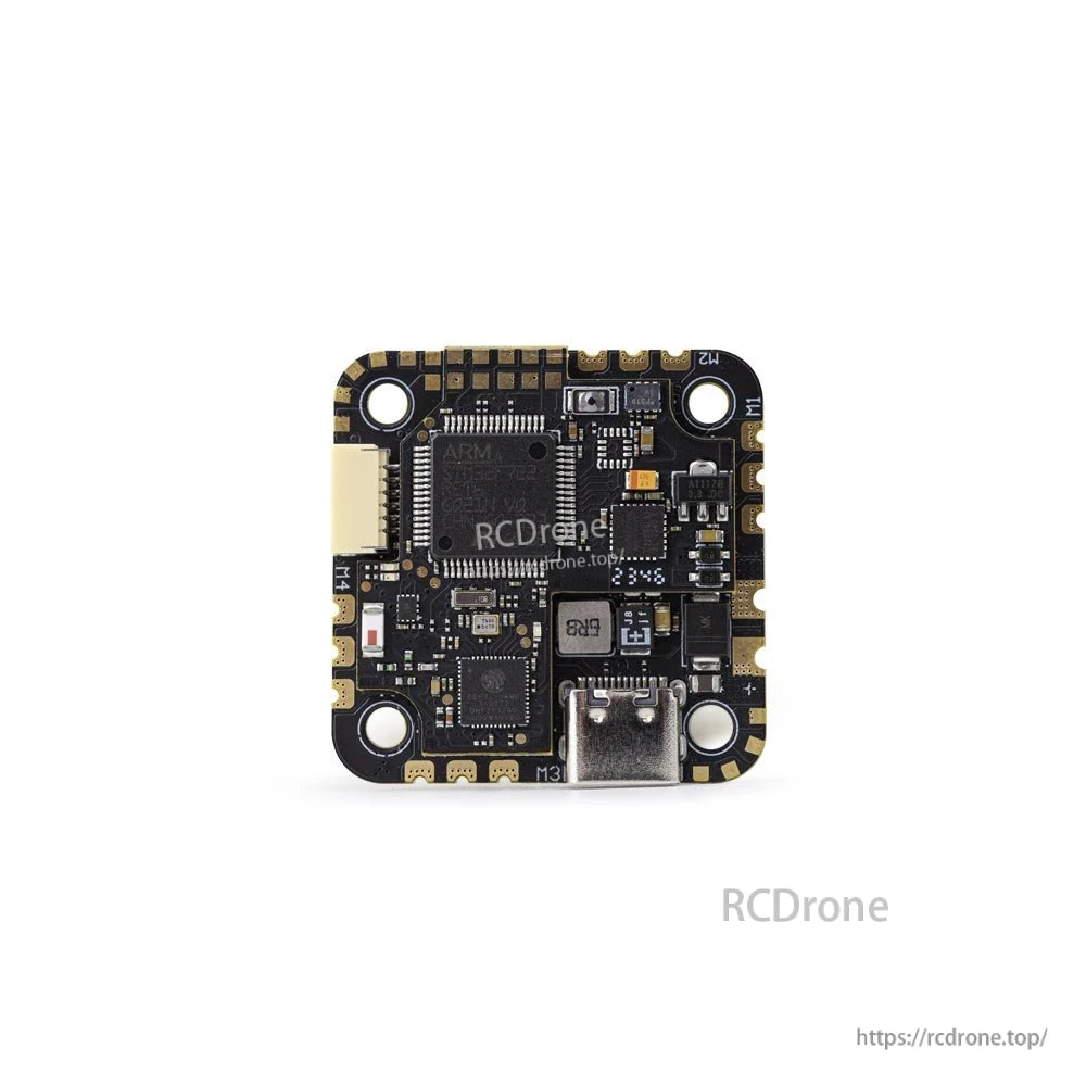 HGLRC SPECTER 25A AIO Flight Controller front view showing USB-C port and plug connector