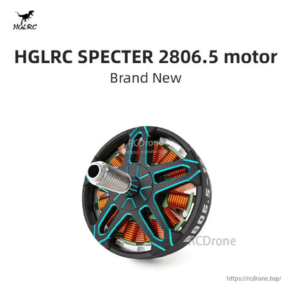 HGLRC SPECTER 2806.5 motor graphic with product name text and top view of rotor bell and shaft
