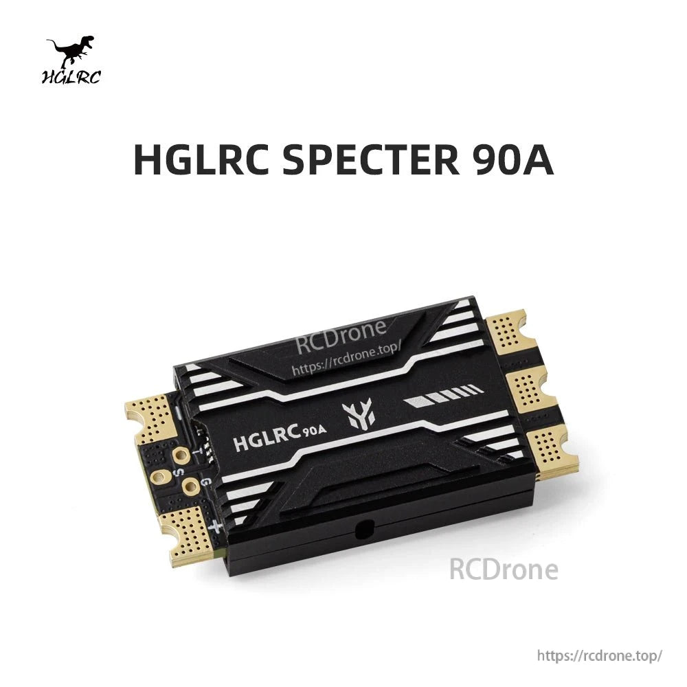 HGLRC SPECTER 90A top view on white background with model name headline graphic